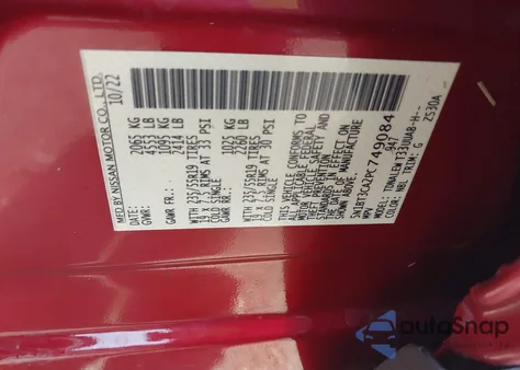 2023 Nissan Rogue Sl Fwd from USA, damaged, VIN 5N1BT3CA2PC749084